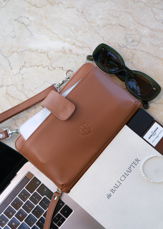 Geneva Wallet Sling in Brown