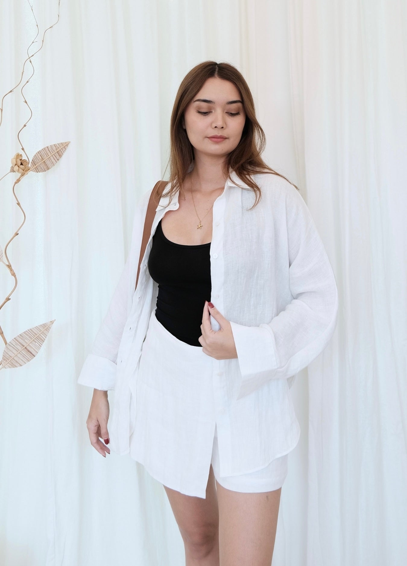 Palermo 100% Linen Shirt in White