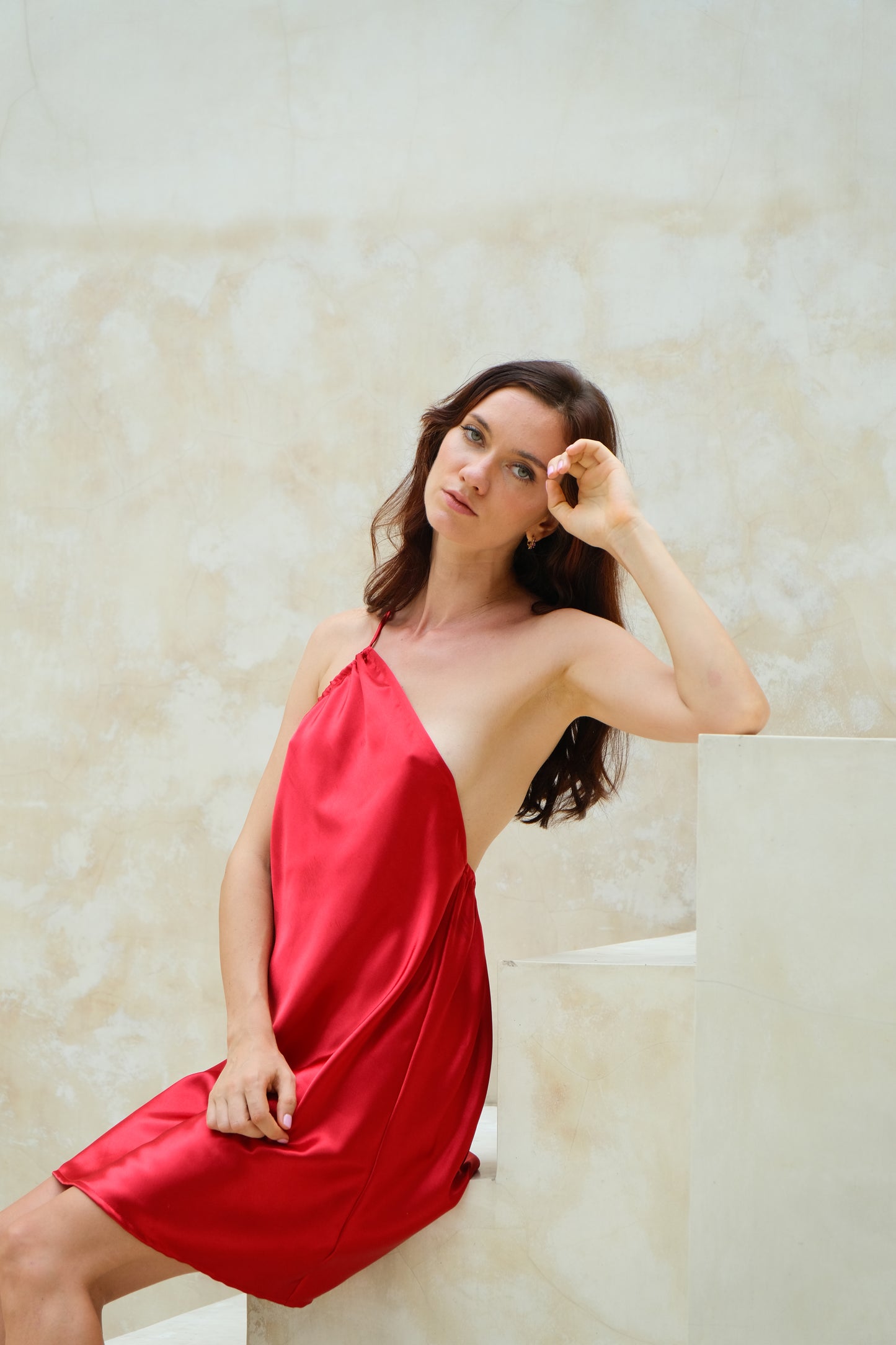 Cali Silky Multiway Dress in Red