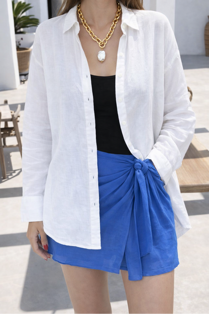 Palermo 100% Linen Shirt in White