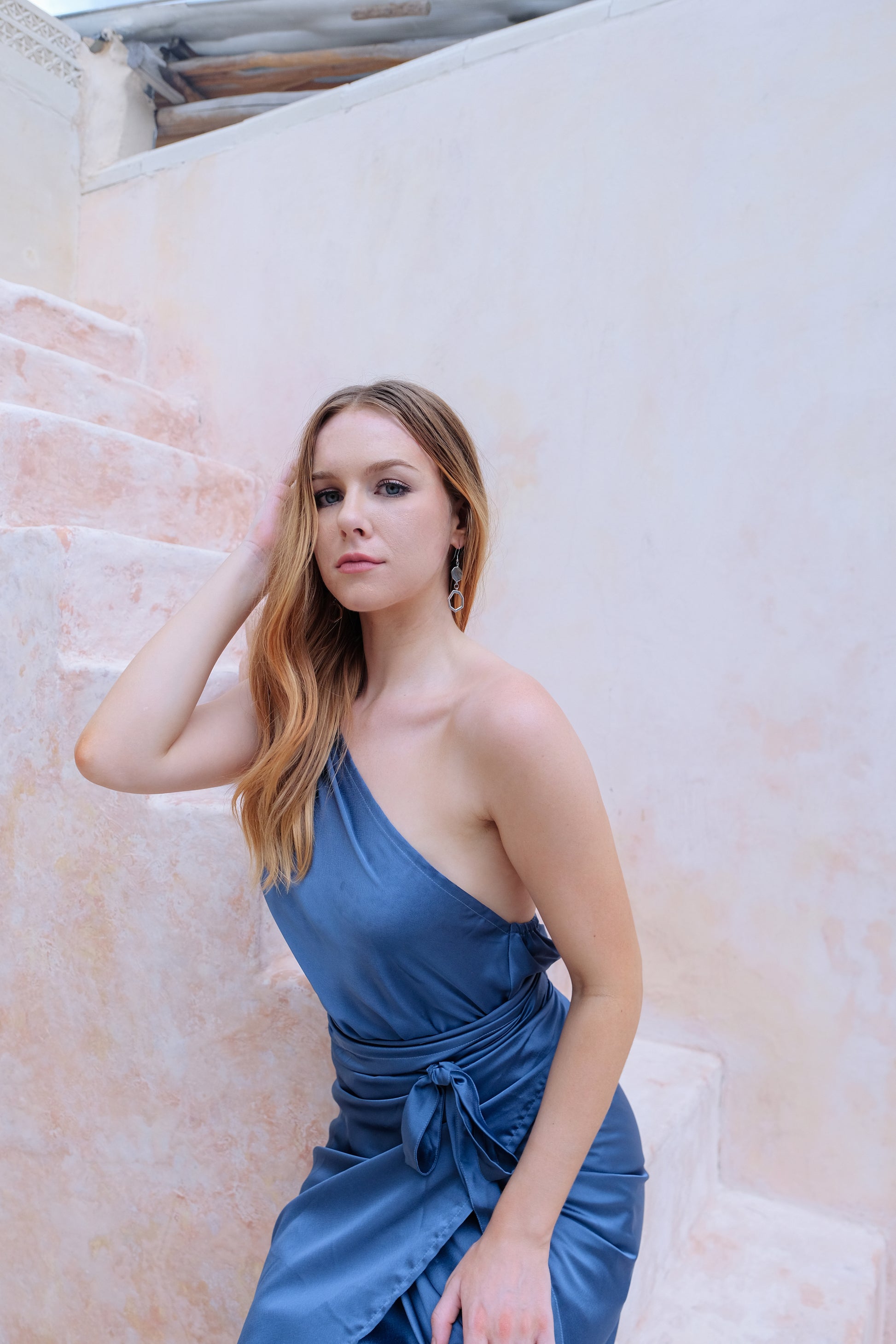 Cali Silky Set Multiway Dress in Blue by Chara Holiday