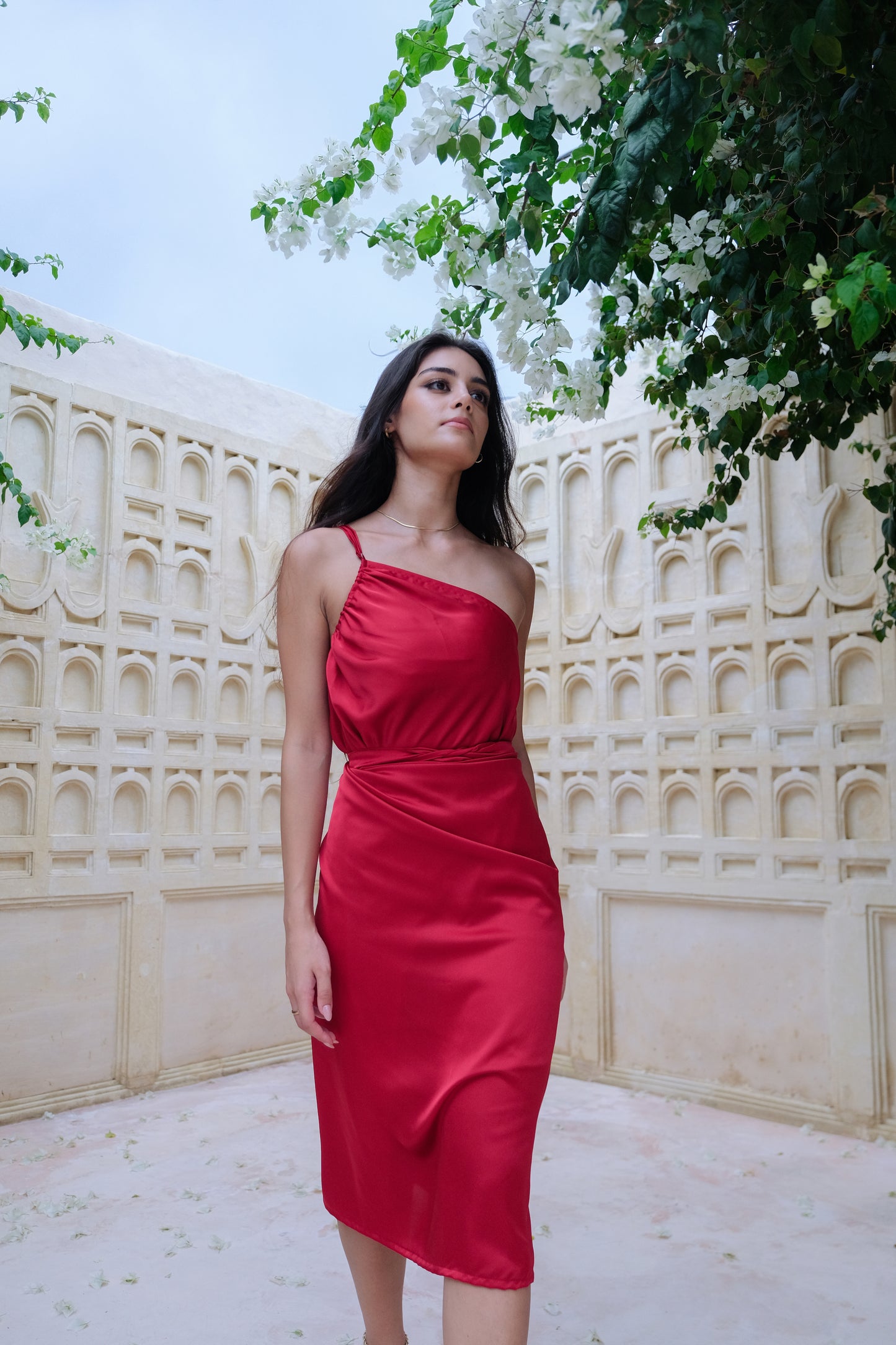 Cali Silky Set Multiway Dress in Red by Chara Holiday