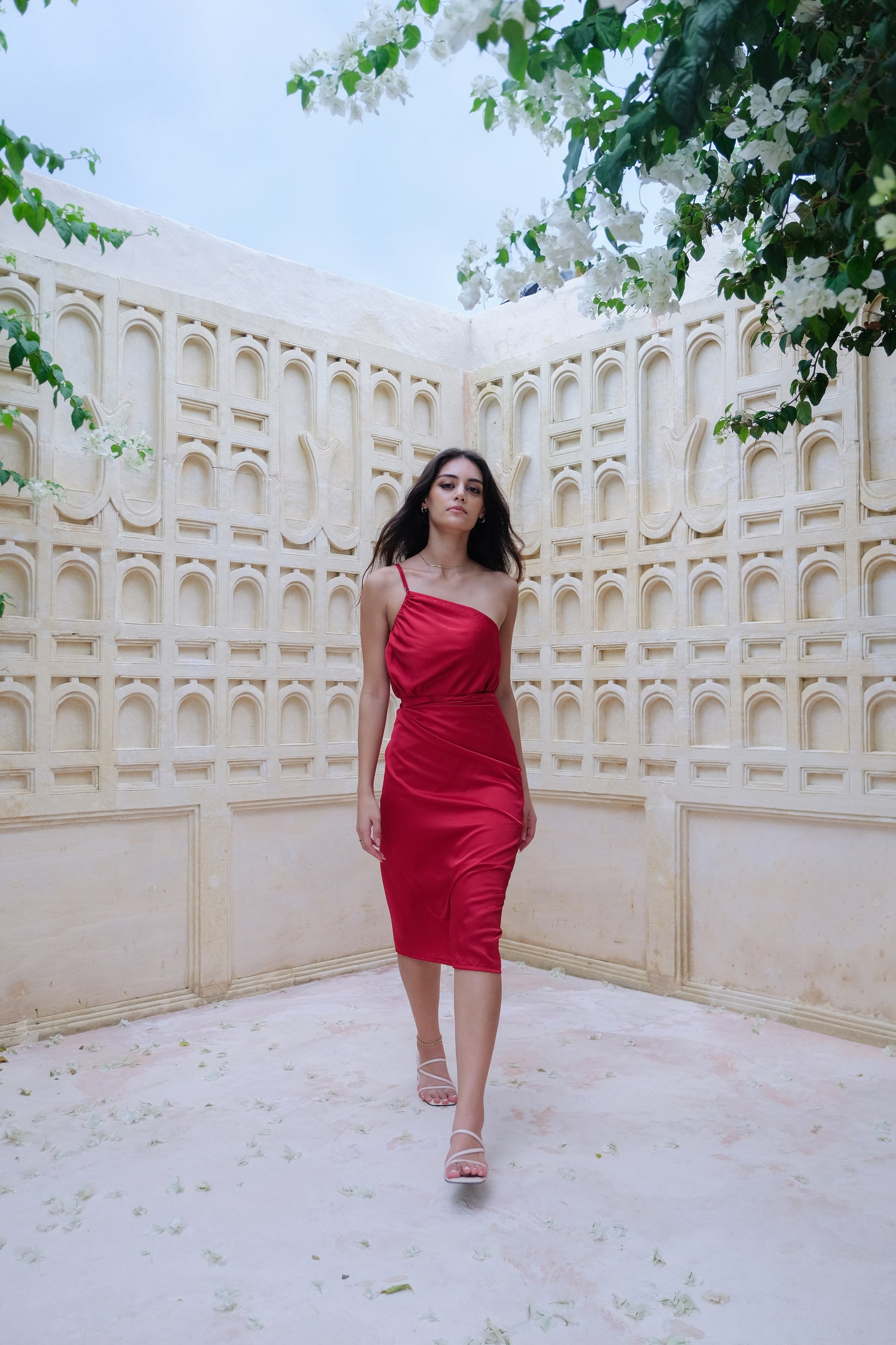 Cali Silky Set Multiway Dress in Red by Chara Holiday