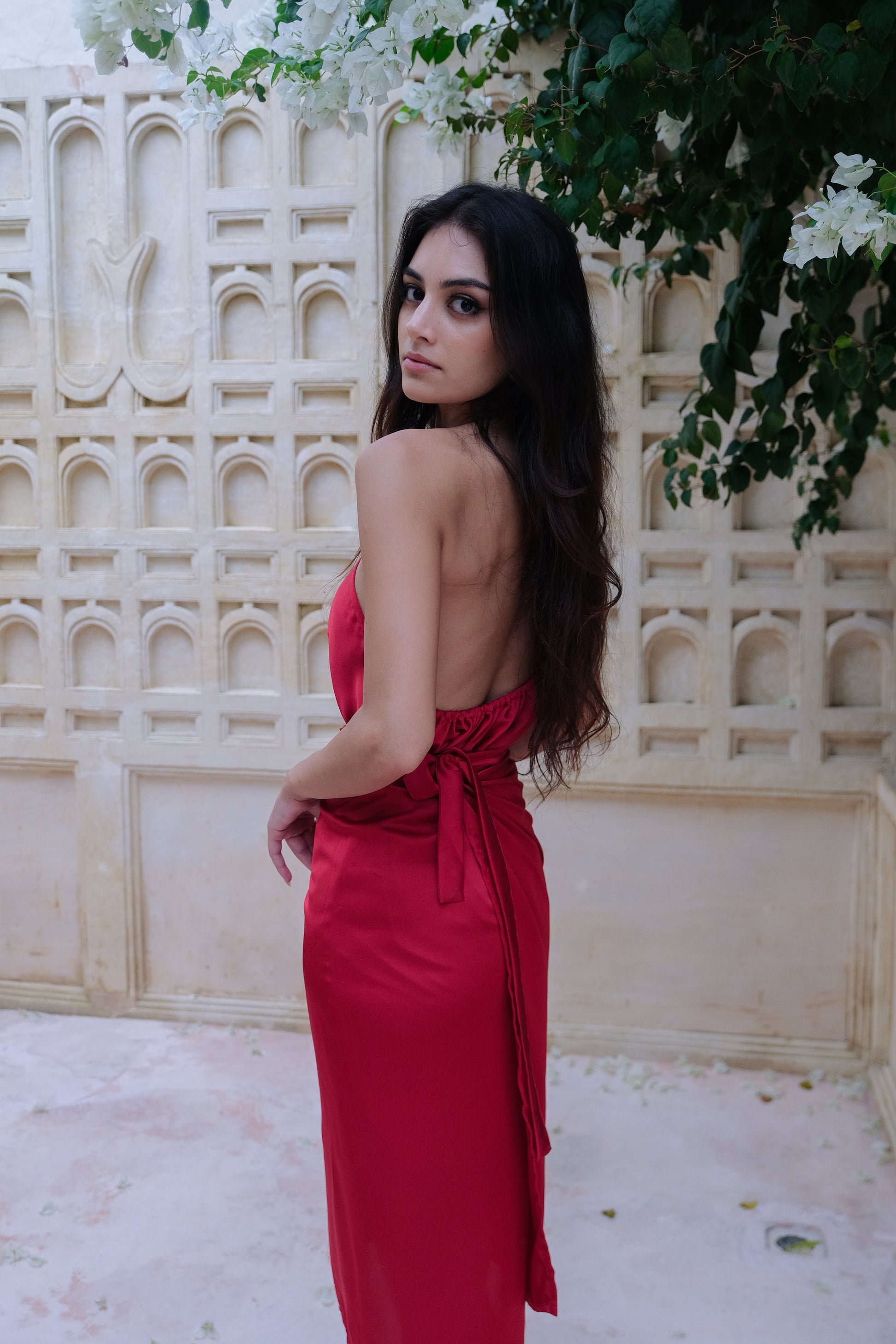Cali Silky Set Multiway Dress in Red by Chara Holiday