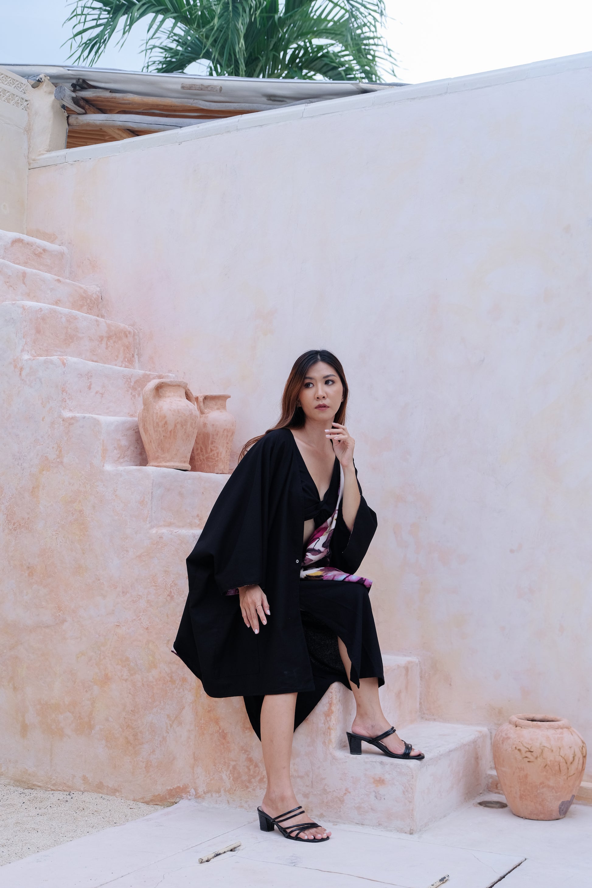 Flores Two Way Kimono Jacket in Pink