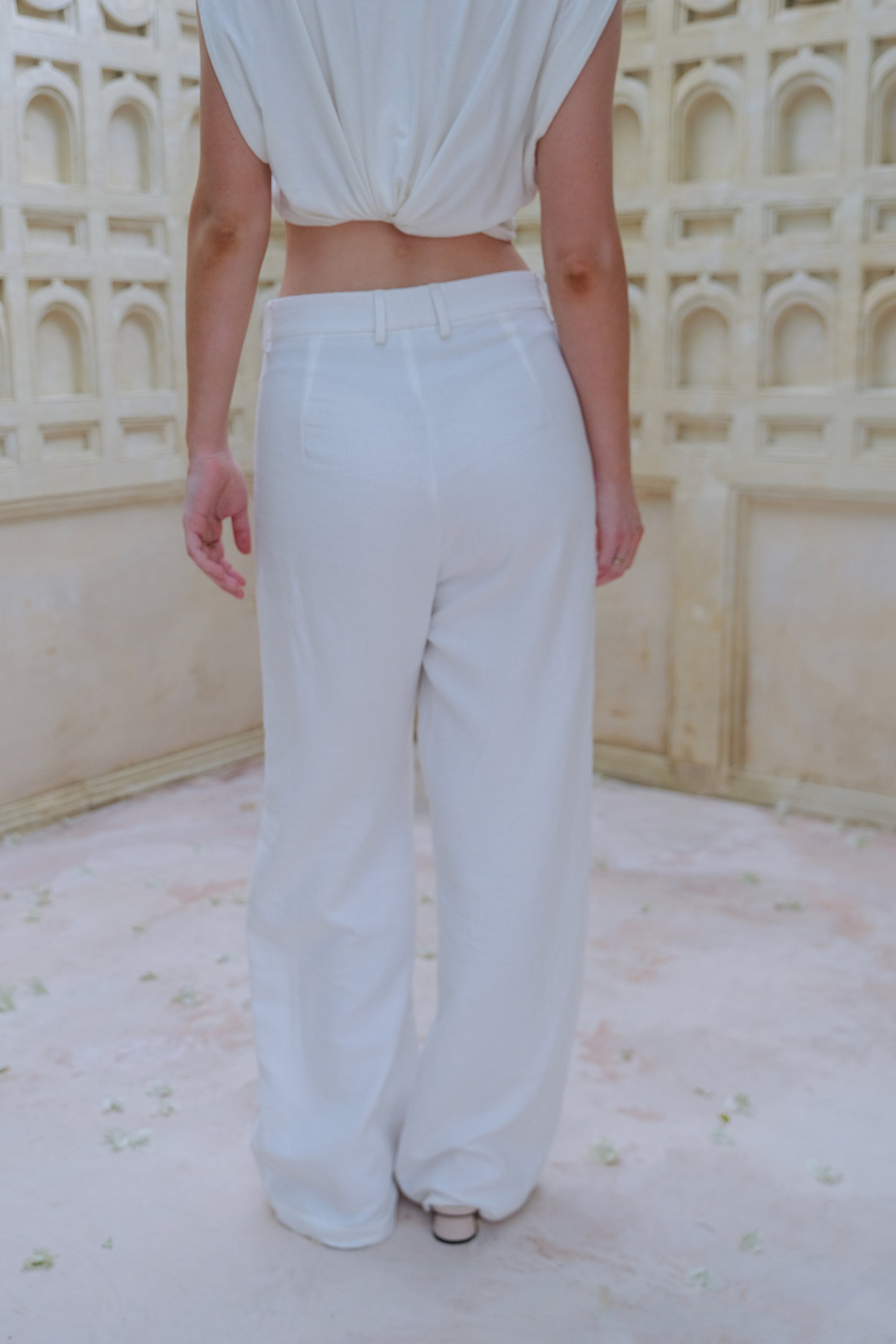 Patricia cotton linen pants in White