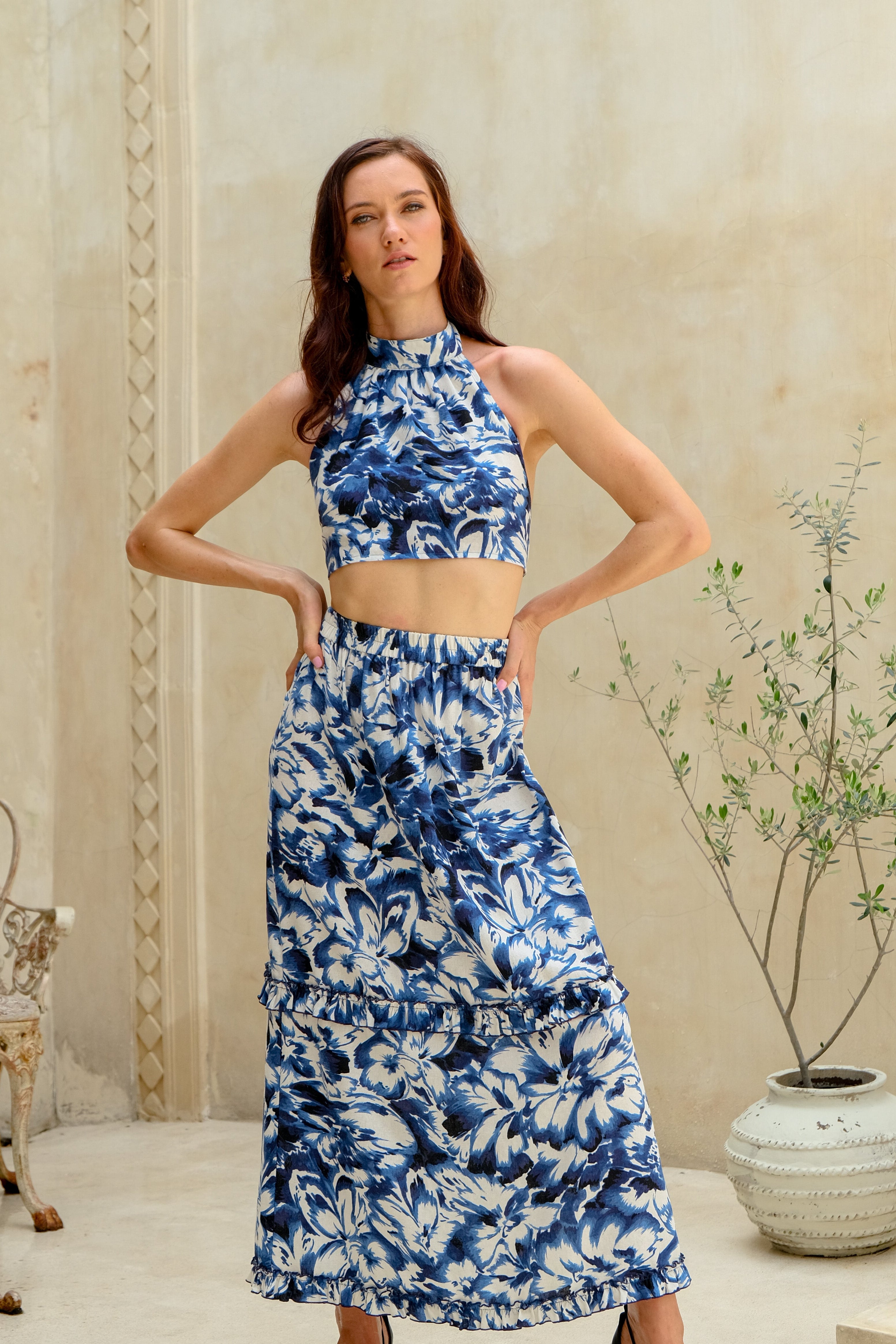 Florentina Linen Skirt-2
