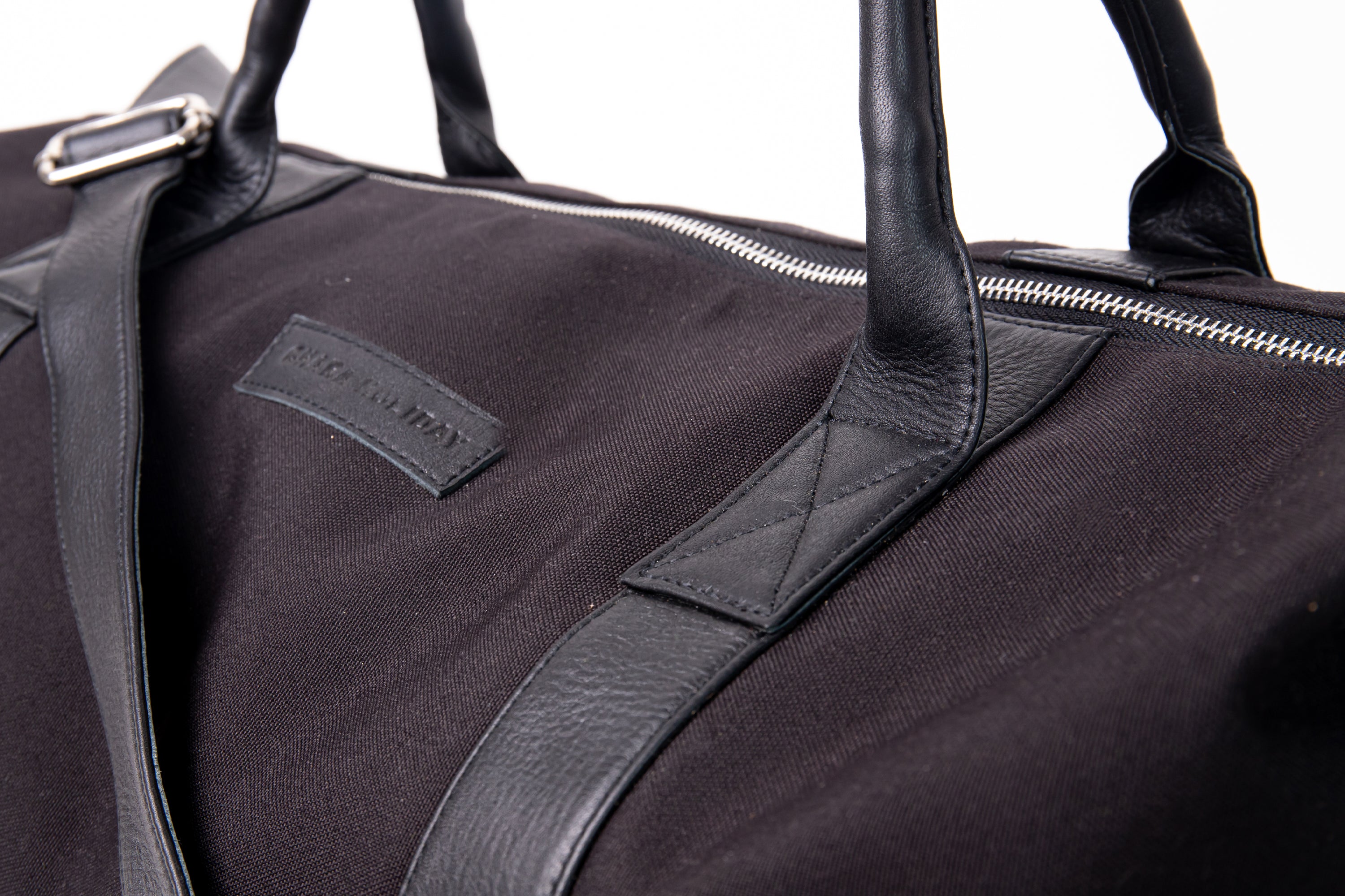 Caba Duffle Weekender Leather Bag in Black