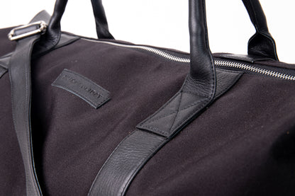 Caba Duffle Weekender Leather Bag in Black