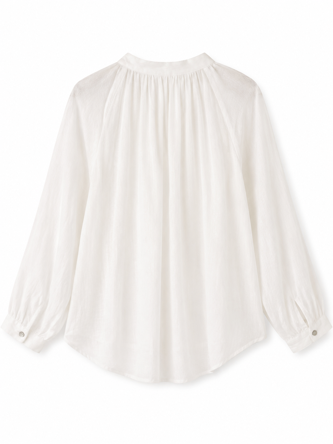 Chara Holiday Pilu White 100% Linen Shirt - Back View