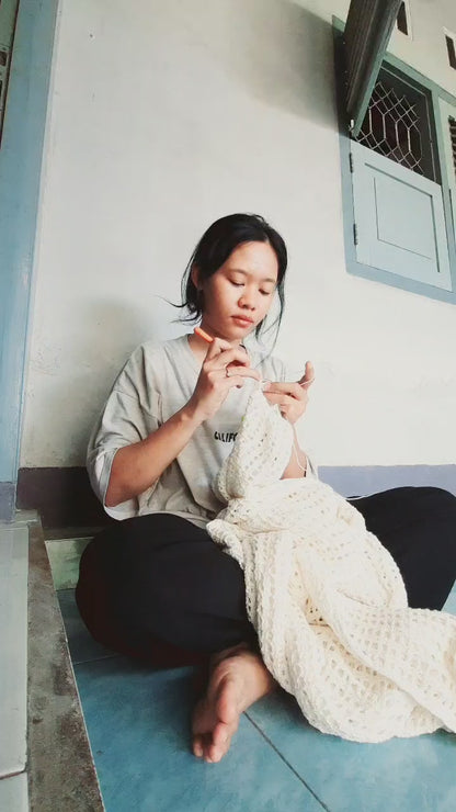 Anna Crochet Dress in White